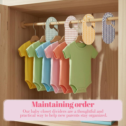 QFGasre Closet Closet 8 24+ 8pcs Baby Dividers Nursery Decor Baby Clothes Organizer Double-Sided Clothes Size Hanger
