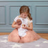 14-Inch 2+ LullaBaby Hooded Bath Towel in Pink Star Pattern Bath Toys & Pink Ducky Baby Doll Accessories Pretend Play