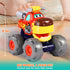 Toy Cars For 1 2 3 Year Old - 3 Pack Monster Truck Toy - Push & Go Crocodile Friction Powered Bull Pull Back Leopard