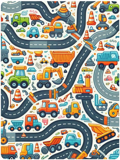 CZXW 52" 28" Cute Cars Route Crib Sheets Fitted x Natural Cotton Soft & Breathable for Baby Crib Mattress