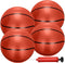 Liberty Imports 4 PCS Inflatable Mini Basketball Toy Replacement Rubber Balls with Pump for Indoor Miniature Hoop or