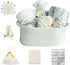 CREVENT Baby Welcome Gift Set Storage Basket with 2 Blankets+ 1 Security
