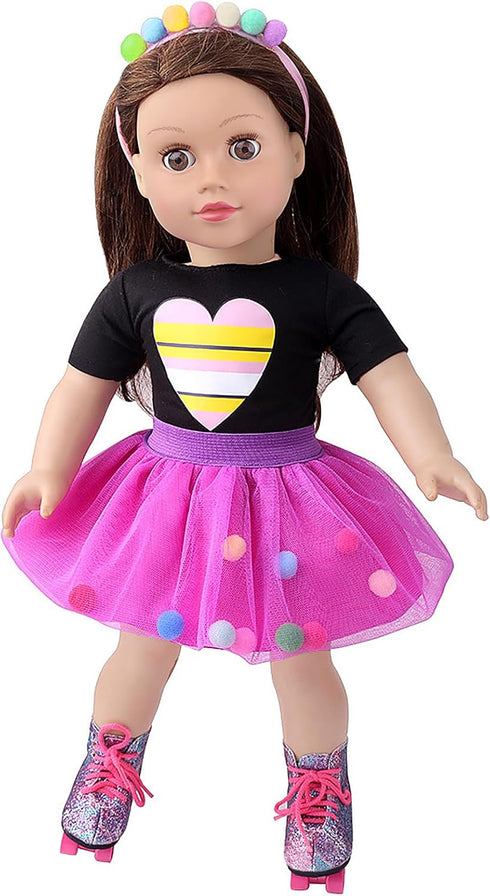 18 Inch American Doll Clothes and Accessories, Doll Travel Skating Sport Playset (Doll Not Included)