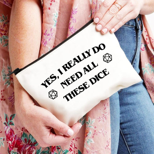 D and D Dice Bag - Dungeon Master DM Gift, Yes I Really Do Need All These Dice Pouch
