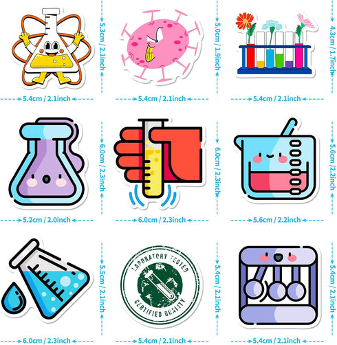 50 Pcs Funny Laboratory Science Stickers for Kids Teens Students Teachers, Science Experiment Waterproof Vinyl Stickers & Chemistry Decals for Laptop, Water Bottle, Notebook, Science Classroom Decor by UoYYelly
