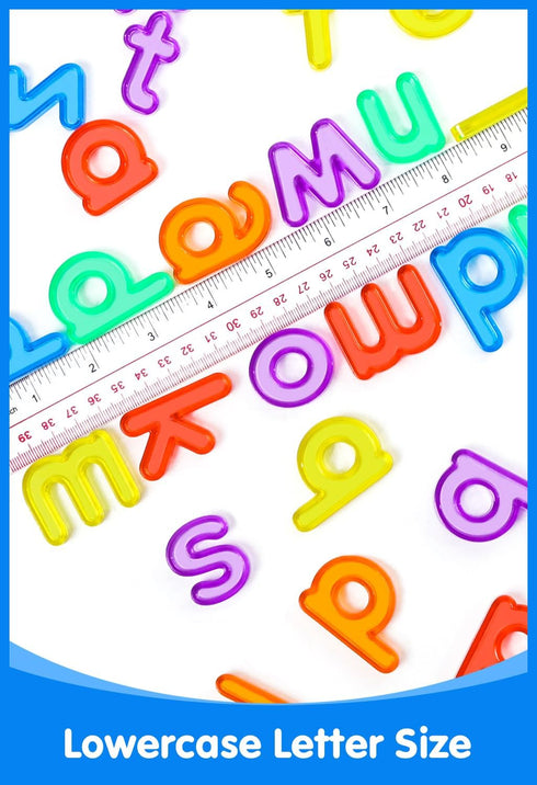 78 Pcs Translucent Lowercase Letters - Plastic Alphabet Letters - Light Table Play and Early Learning Manipulatives