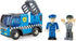 Hape Police Car with Siren | 3-Piece Cops & Robbers Play Set with Action Figures