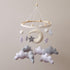 GOODMOM Nordic Boho Baby Crib Bell - Moon & Stars Felt Nursery Decor,
