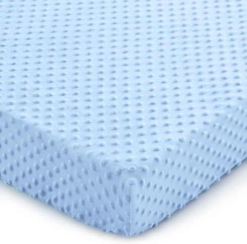 Entisn Baby Crib Sheets, 28 x 52 Inch Minky Dot Fitted Crib