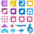 PEADUCK 50PCS Set 4-8, 3-5 Magnetic Tiles Educational Toys, Magnetic Blocks Building with Marbles Run for Kids Ages