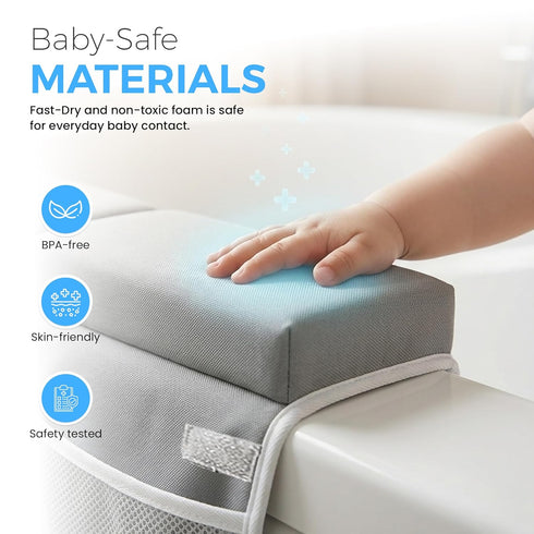 Elbow Set 1.5" Bath Kneeler and Rest Pad - Thick Comfortable and Painless Foam Mat - Baby Bath Kneeling Pad with Toy