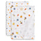 Delta Children 100% Cotton Flannel Baby Receiving Blankets for Girls and Boys – 30x30 Inches (Pack of 2), Space