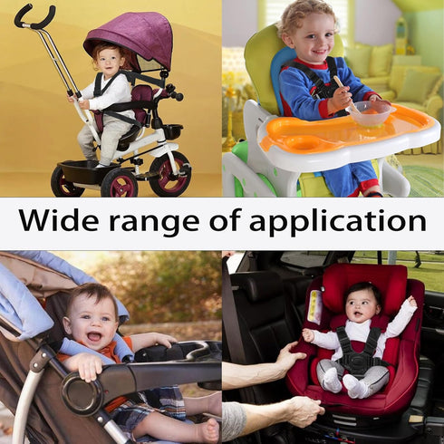 5 Universal Point Harness Strap, Adjustable Harness Belt, Safety Harness Seat Belt for High Chair/Pushchair/Stroller
