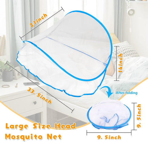 Portable Mosquito Net Tent, Folding Mosquito Head Net, Pop Up Netting for Bedding Camping Traveling, Large