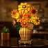 Set 12+, 1180PCS PLAXSOON Sunflower Building with Lights Vase Base, Flowers Botanical Collection Building Block