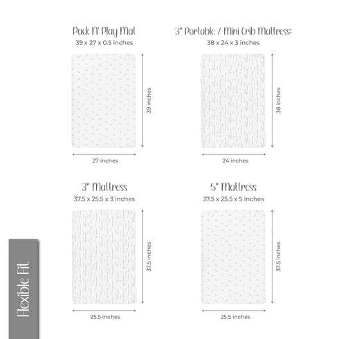 Pack Set Changing Pad Cover and n Play Sheet Bundle (Forest Grey Leaf Collection)