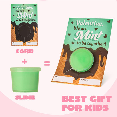 30 Packs 6 JOYIN Valentines Day Cards with Butter Slime, Colors Slime Party Favors, Stress Relief Fidget Toys and Gift