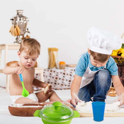 Kids Super Durable Kitchen Toys Set, 27 Pieces Pretend Play Dish Toy with Wash and Dry Tableware Dish Rack and Drainer