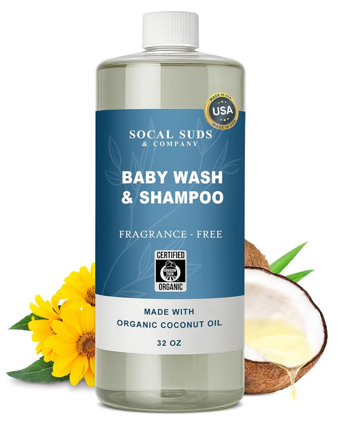 SoCal Suds & Company 2-in-1 Organic Foaming Baby Shampoo & Body Wash