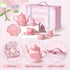 Set, Set Giant bean Porcelain Tea Pearl Pink Real Tea Party for Little Girls, British Royal Princess Series Teapot
