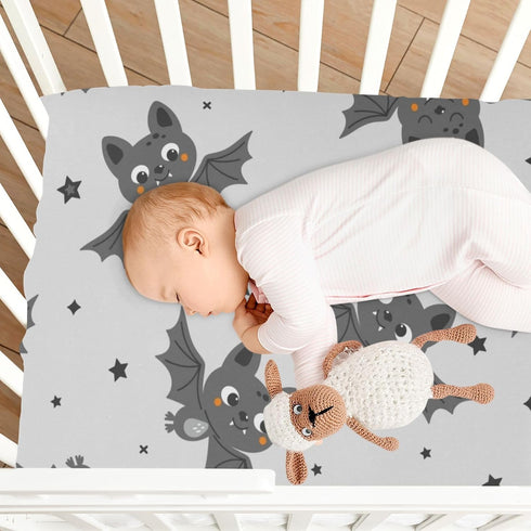 FJDENG Mattress,M-52 28 9Inch Bat Cookies Crib Sheets for Boys Girls,Breathable Skin-Friendly Nursery Bedding Sheet
