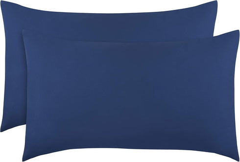 2-Pack Toddler Travel Pillowcases, 100% Soft Microfiber, Hypoallergenic, 14" by 20" Kids Pillowcases, Solid Navy