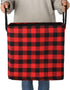 Large Rectangular Foldable Storage Baskets, Cotton Rope Handles, Soft Felt Fabric Bins, Red Black Grid