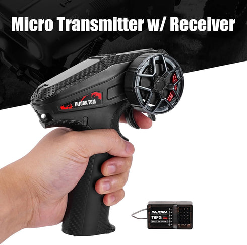 INT-T6M 2.4GHz 6CH 1/24 1/18 Upgrade(T6M) INJORA Digital Radio Micro Transmitter Remote Control with Receiver for RC