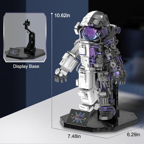 Set 14+ Finger Rock Space Astronaut Building for Adults, Semi-Mechanical Astronaut Action Model with Display Stand