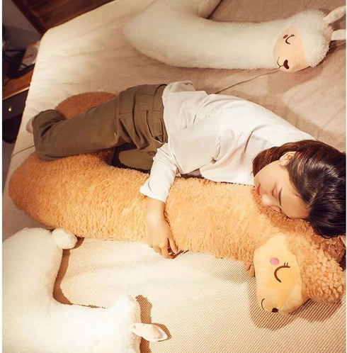 Hofun4U 51 Inch Llama Plush Pillow, Alpaca Stuffed Animal, Christmas Holiday Birthday Gift (Brown)