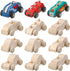 12 Pieces Wood DIY Car Toys, Unfinished Wooden Cars, Crafts for Students Home Activities, Easy Woodworking Set