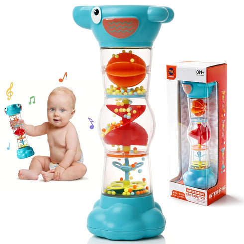 MQGEWQ Montessori Baby Toys for 6-12 Months 1 Year Old,Rain Stick Baby Rattle