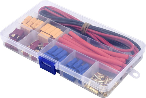 T-Plug EC3 XT60 Male Female Connector Adapters with 14AWG Silicone Wire, 52PCS for RC ESC Lipo Battery