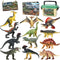 FRUSE Jurassic Dinosaur Toys - 12 PCS Realistic Jumbo Dinosaur Figurines with Educational Dino Book for Kids 3-5