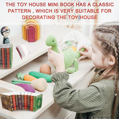 30 Pieces 1:12 Scale Miniature Books for Dollhouse, Writable Page-Turnable Reusable Books for Dolls Bedroom
