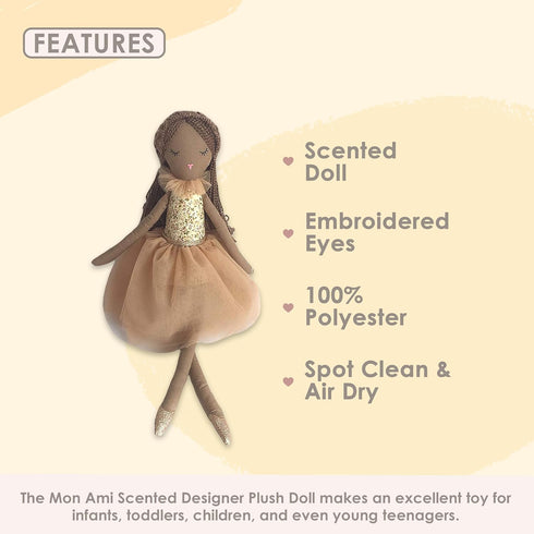 MON AMI Chocolate Scented Designer Plush Doll – 21”, Adorable Stuffed Toy Gift for Kids of All Ages
