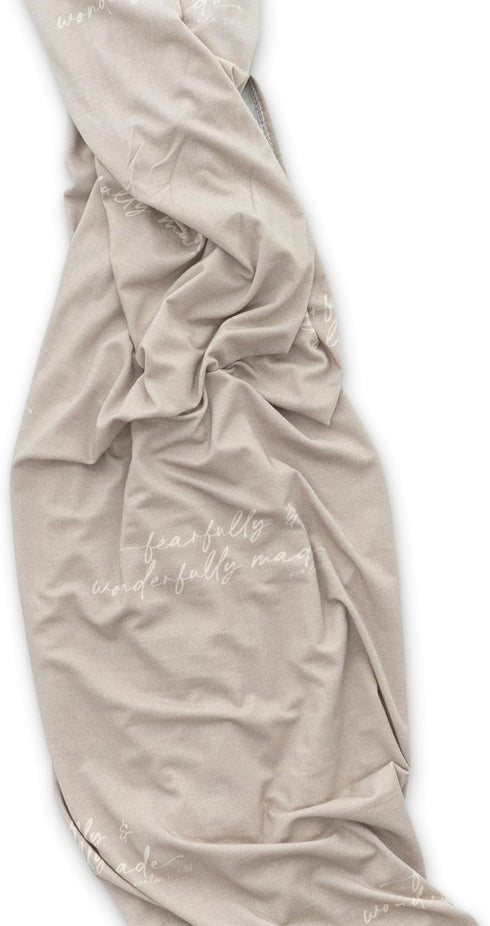 Ellie Sue 47 47, 139:14 Fearfully & Wonderfully Made Stretch Swaddle Blanket Soft Bamboo Blend Baby Swaddle, x Psalm