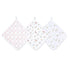 aden + anais Essentials Washcloth 3-Pack, Super Soft 100% Cotton Muslin, Gentle