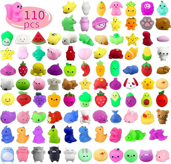 amicbng 110 Pcs Mochi Squishy Toys, Mochi Squishy Toys for Kids Party Favors,