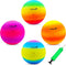 Four Square Balls, 8.5 Inch Playground Ball for Kids, Outdoor Dodgeball Kickball Handball Game with Hand Pump