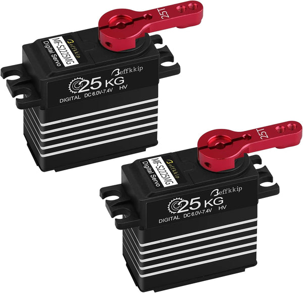 Beffkkip 2Pack 25KG Digital Servo Motor High Torque RC Servo Full Metal Gear