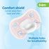 Symmetrical 0-6m, 3-Pack Dr. Brown's Advantage One-Piece Silicone Baby Pacifier, Fully Soother, Ecru/Light Pink/Pink