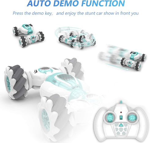 GoolRC RC Stunt Car - 2.4GHz 4WD Remote Control Car, Deformable Off Road Car with 360° Flips (Blue)