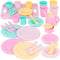 Battat Play Circle Dish Set Plates, Cups, and Tea Party Toys Kitchen