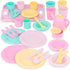 Battat Play Circle Dish Set Plates, Cups, and Tea Party Toys Kitchen