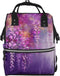 FHEDVBN Abstract Purple Weeping Flower Diaper Bag Backpack for Women Multifunction Waterproof Mummy