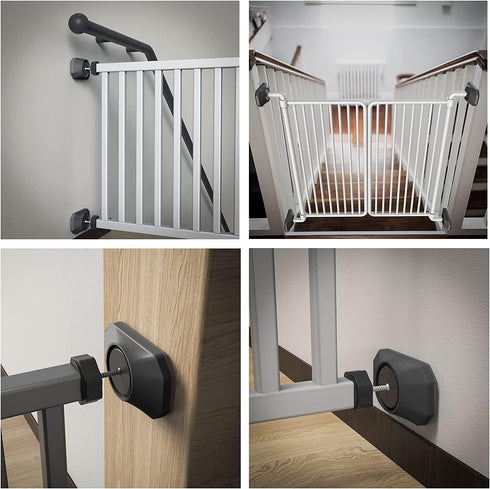 Baby Gate Wall Protector, 8 Pack Black, Protect Walls & Doorways from Pet & Dog Gates, Pressure Mounted