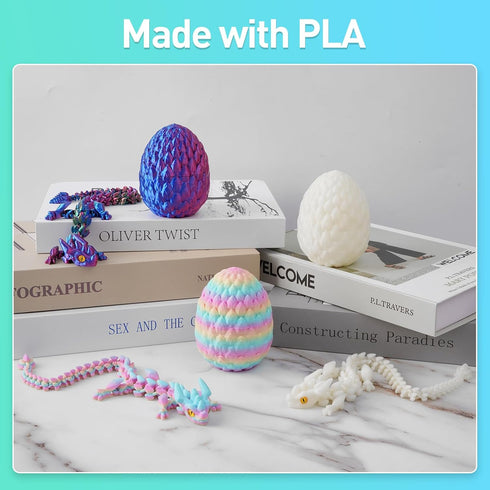SYEFKJSA 3D 12Inch,Articulated 3D Printed Dragon Eggs with Dragon Inside - Fidget Printed Animals, Interesting