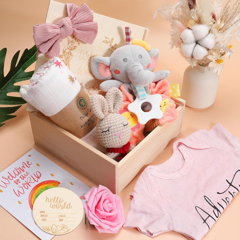 Baby Girl Gifts,Baby Shower Gifts for Girls,New Born Baby Girls Gift,Baby Girl Gift Basket,Unique Baby Gift