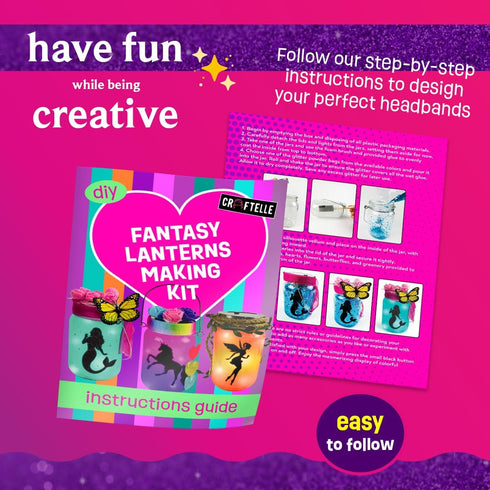 Craftelle 8 9 10 11 12 8-10 Light-up Unicorn Fairy & Mermaid Lanterns Craft Kit Valentines Day Craft Kits for Year Old